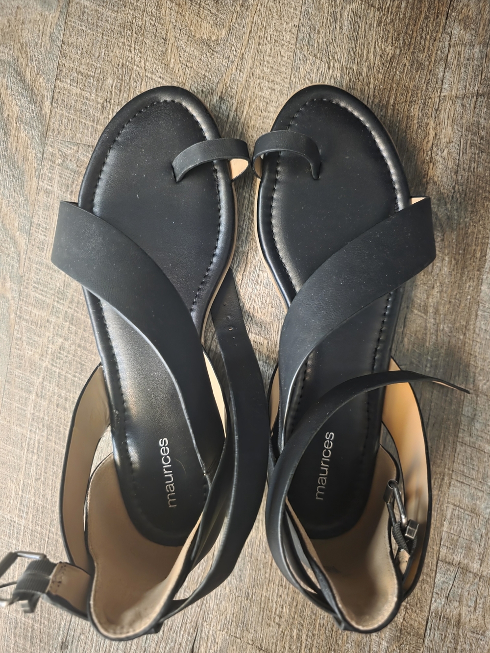 Maurices Black Cross-Strap Women's Sandals